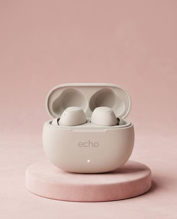 ECHO concept brand, wireless earbuds: Blush — soft