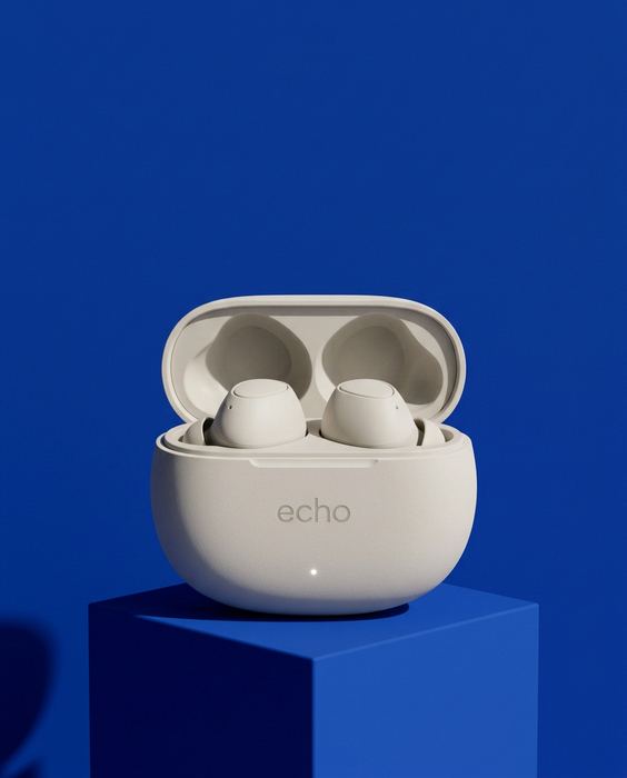 ECHO concept brand, wireless earbuds: Cobalt — bold
