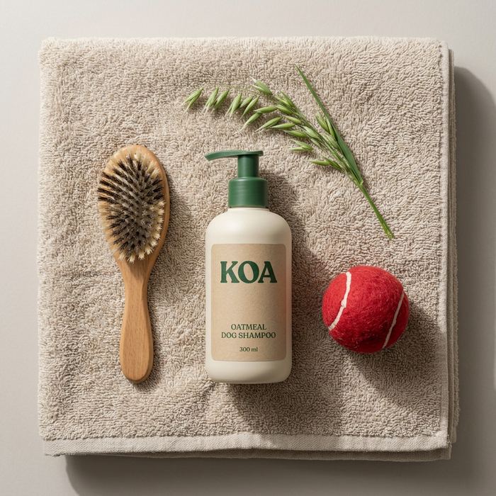 KOA concept brand, oatmeal dog shampoo: Square — 1:1