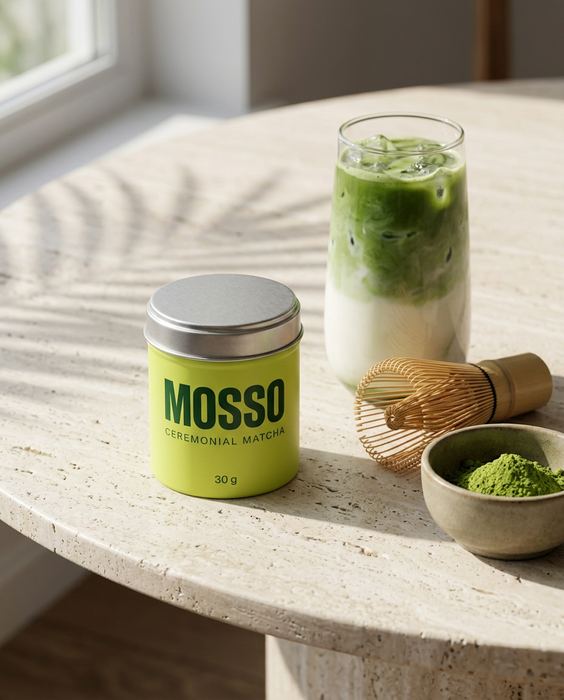 MOSSO concept brand, ceremonial matcha: Travertine latte