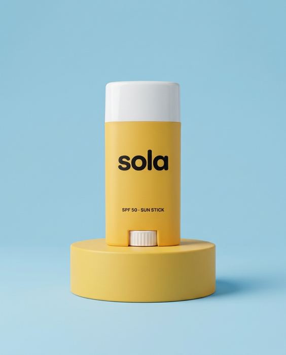 SOLA concept brand, spf 50 sun stick: The polished studio ad