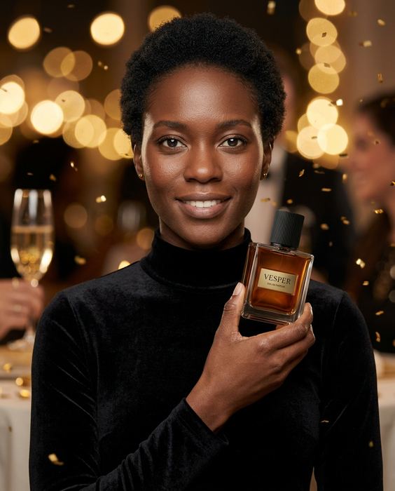 VESPER concept brand, eau de parfum: New Year — on model